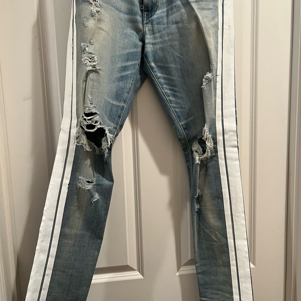 Amir denim jeans white stripes on the side